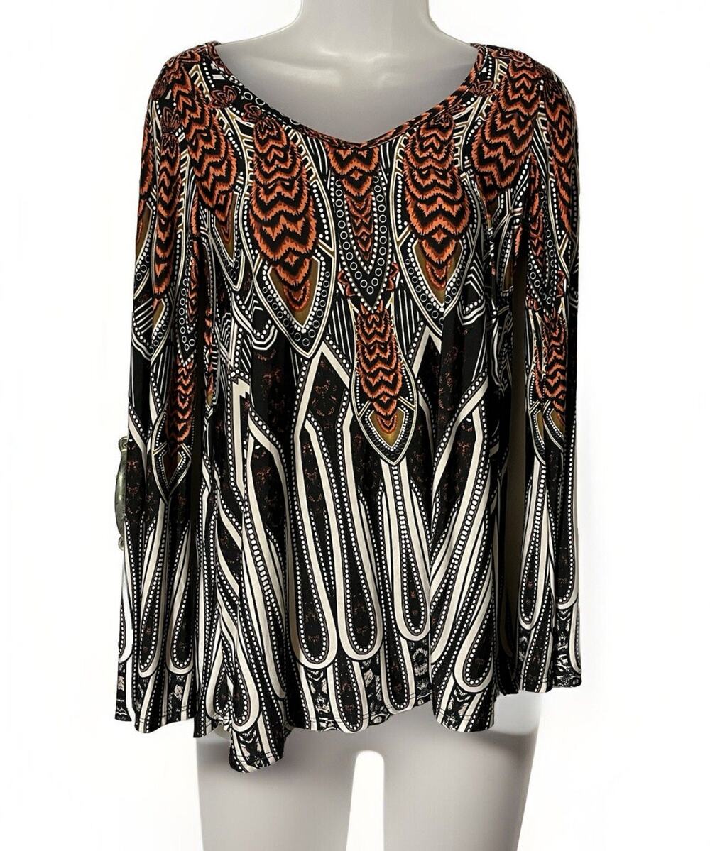 LUXE USA WOMENS BLACK POLYESTER L/S BLOUSE SHIRT TOP SIZE SMALL